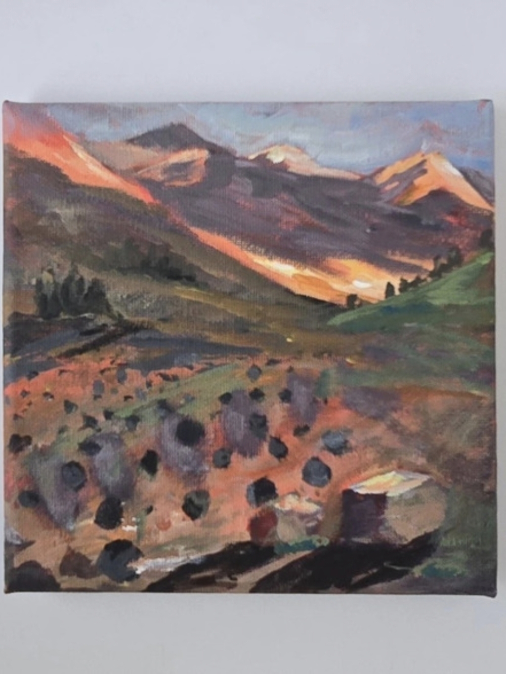 Gden Hour Landscape Painting - Original Acrylic On Canvas